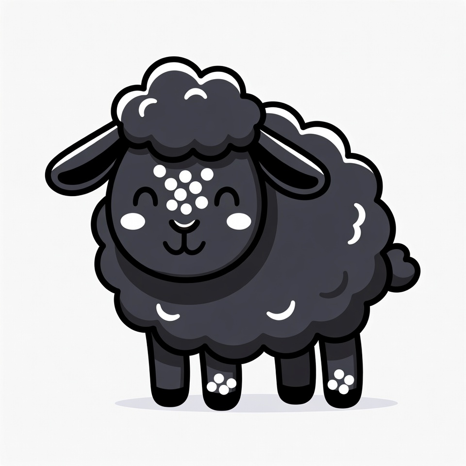 Cute black sheep illustration Cute black sheep illustration