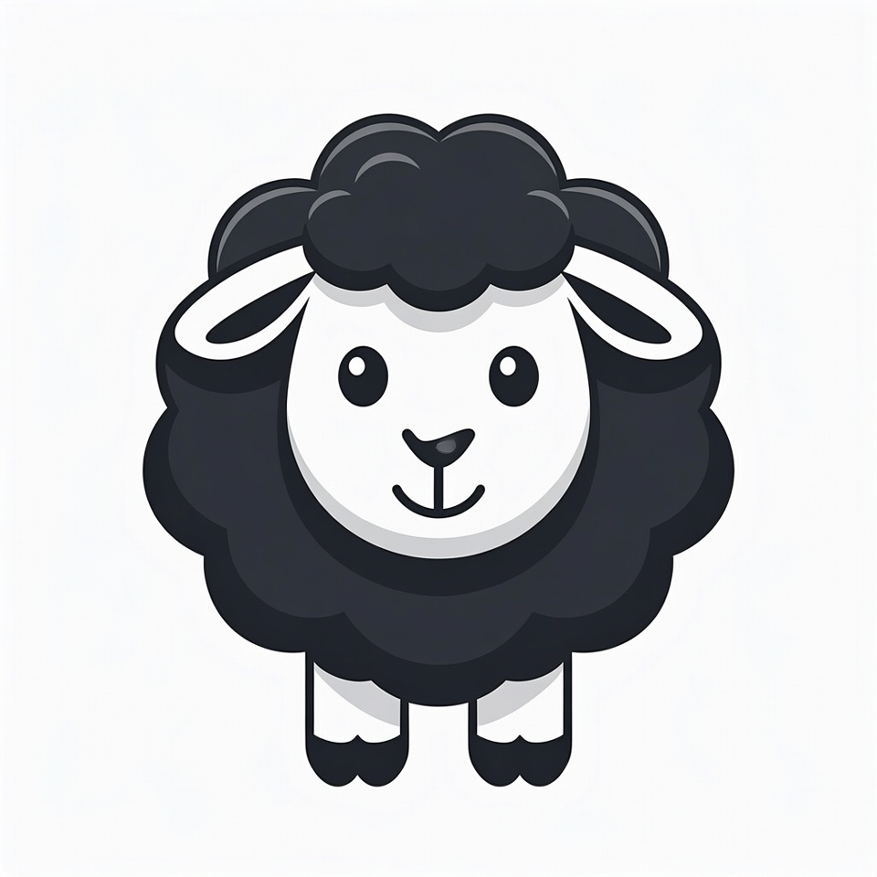 Cute black woolly sheep illustration Cute black woolly sheep illustration