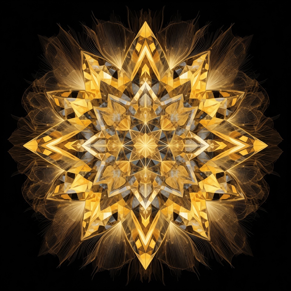 Golden Mandala on Black Background Golden Mandala on Black Background