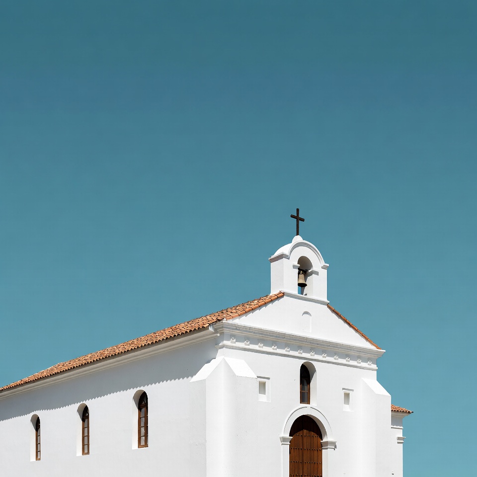White Church with Bell Tower White Church with Bell Tower