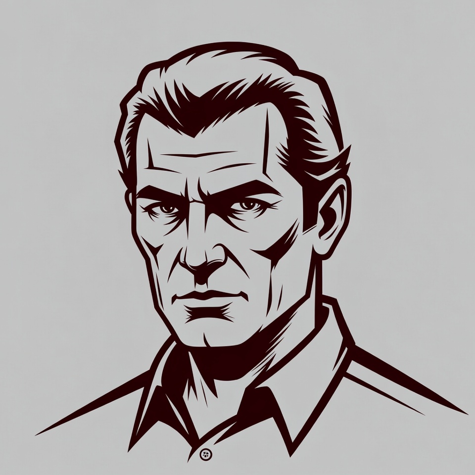 Intense man in shirt illustration Intense man in shirt illustration