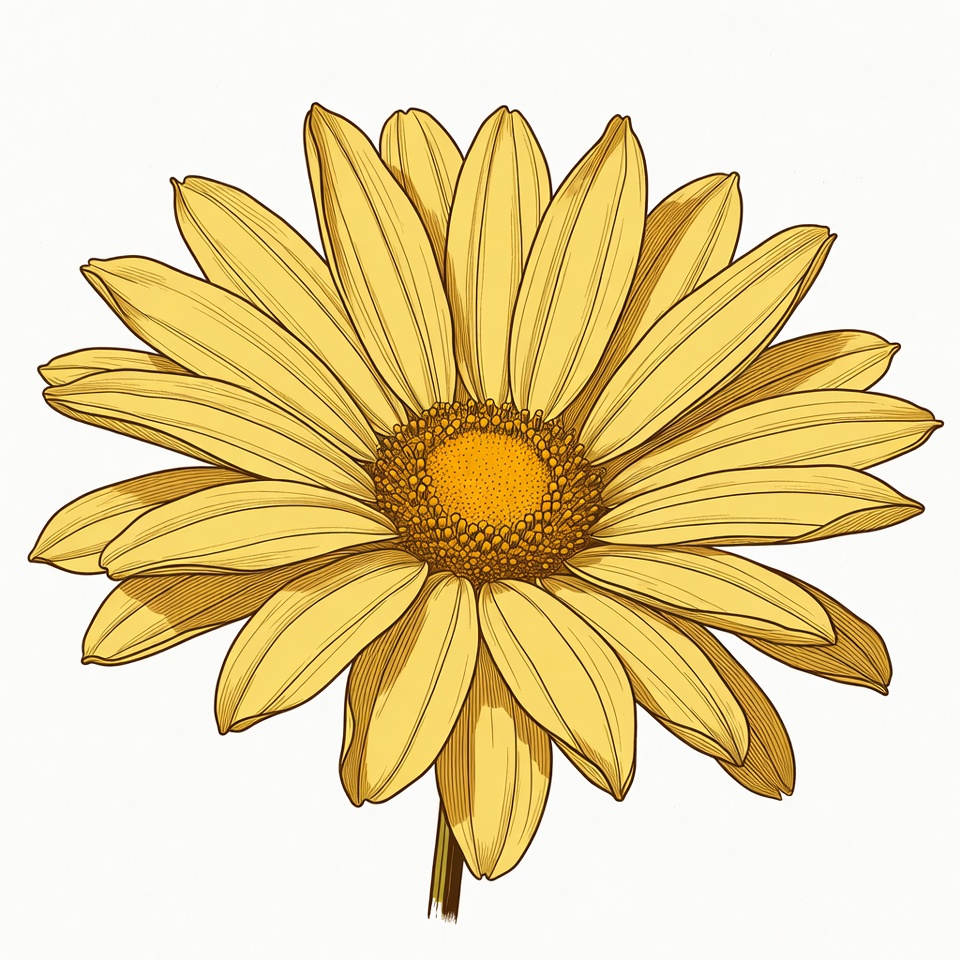 Yellow Daisy Flower Illustration Yellow Daisy Flower Illustration