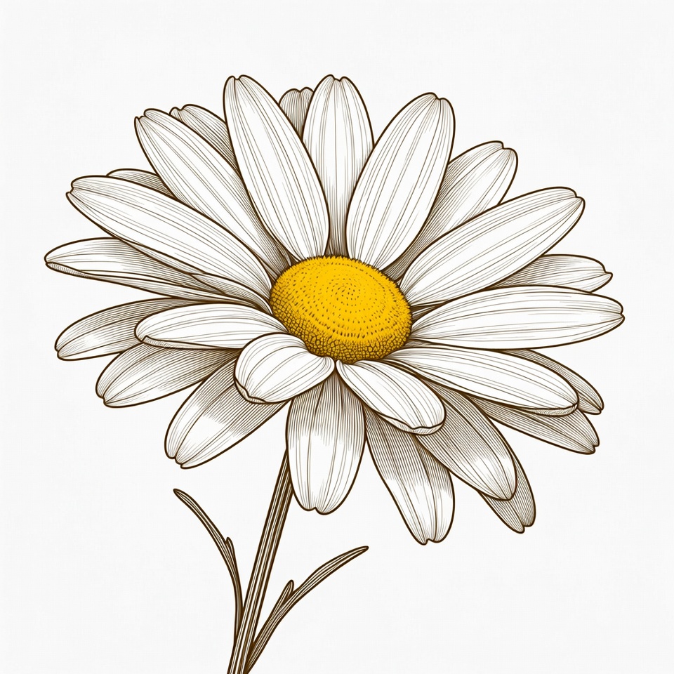 White Daisy Flower Illustration White Daisy Flower Illustration