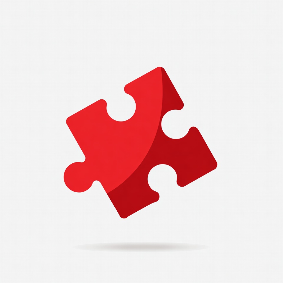 Red puzzle piece illustration Red puzzle piece illustration