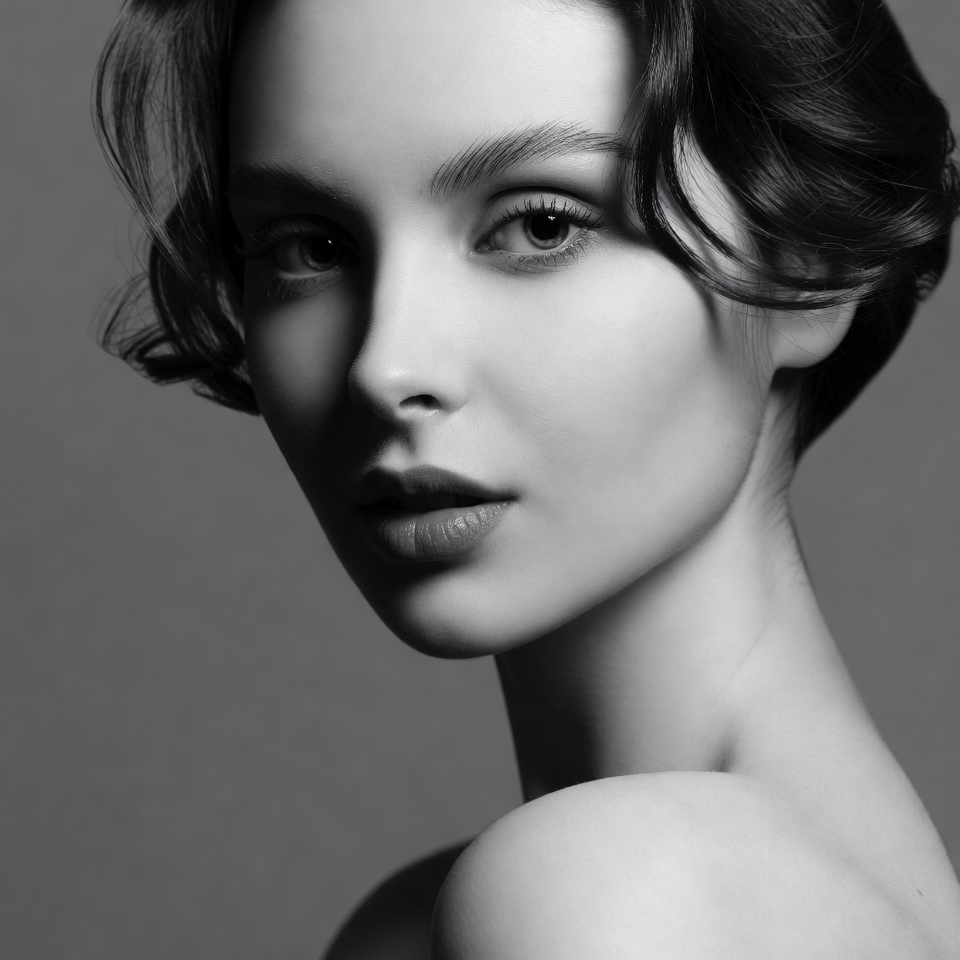 Beautiful woman with wavy black hair Beautiful woman with wavy black hair