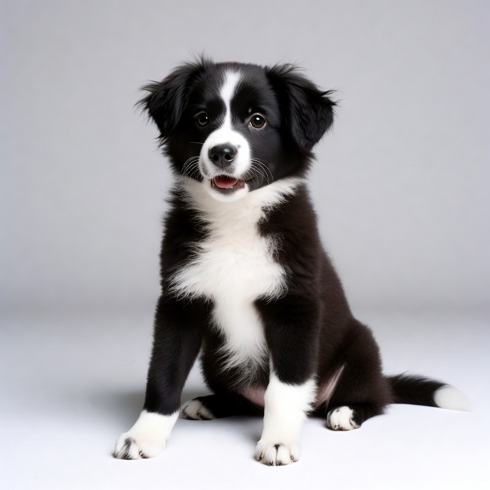Black and white Border Collie puppy Black and white Border Collie puppy