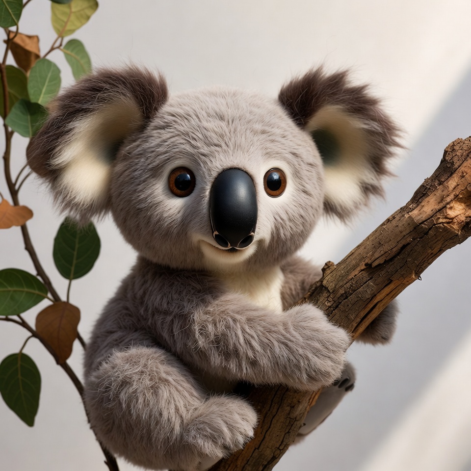 Cute Koala Plush Toy on Branch Cute Koala Plush Toy on Branch