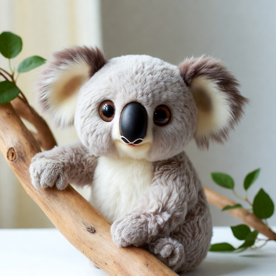 Cute Koala Plush Toy on Branch Cute Koala Plush Toy on Branch