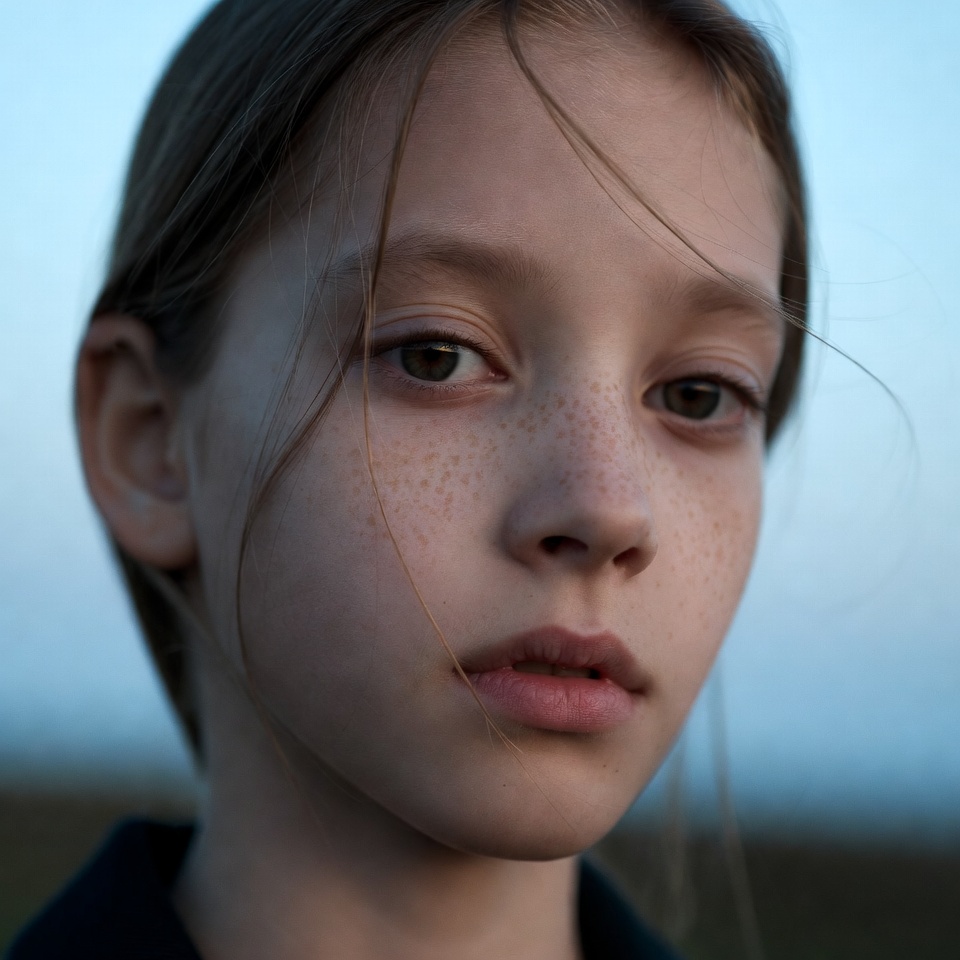 Girl with freckles close-up portrait Girl with freckles close-up portrait