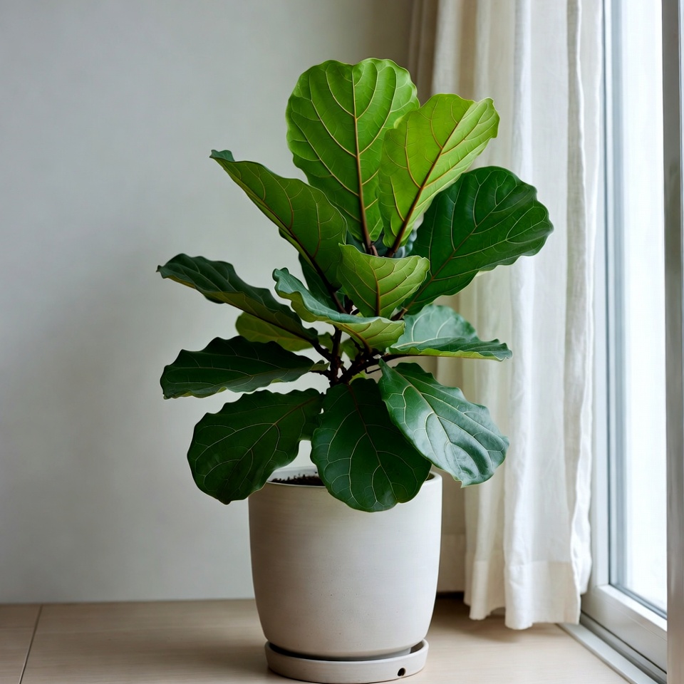 Fiddle Leaf Fig Plant in White Pot Fiddle Leaf Fig Plant in White Pot