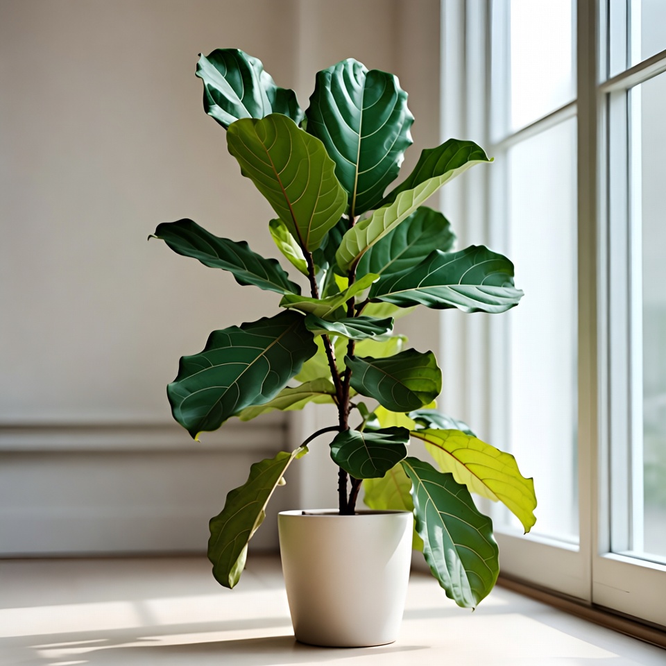 Fiddle Leaf Fig Plant in White Pot Fiddle Leaf Fig Plant in White Pot
