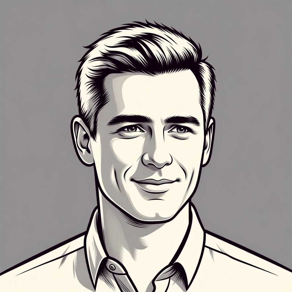 Smiling man in white shirt illustration Smiling man in white shirt illustration