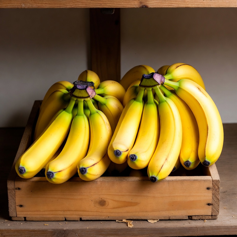 Bananas in wooden crate Bananas in wooden crate