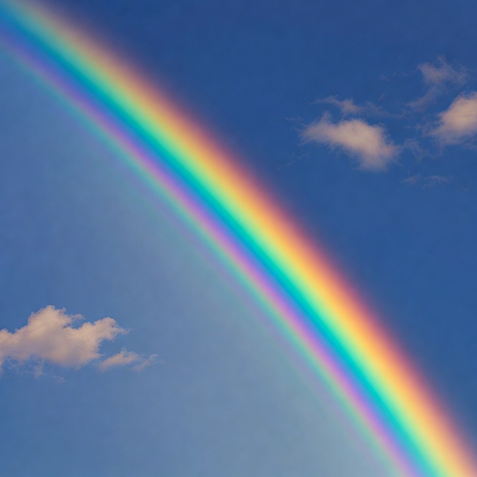 Vibrant Rainbow in Blue Sky Vibrant Rainbow in Blue Sky