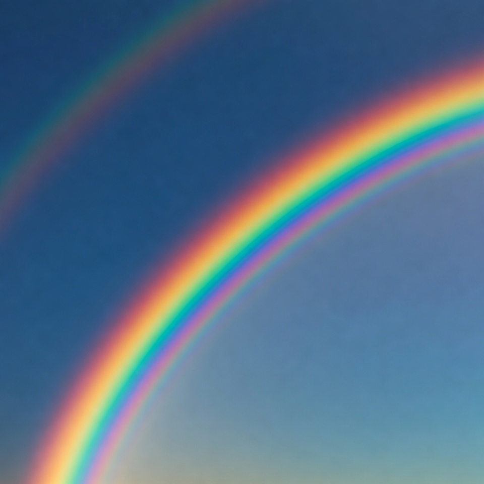 Double Rainbow in Blue Sky Double Rainbow in Blue Sky