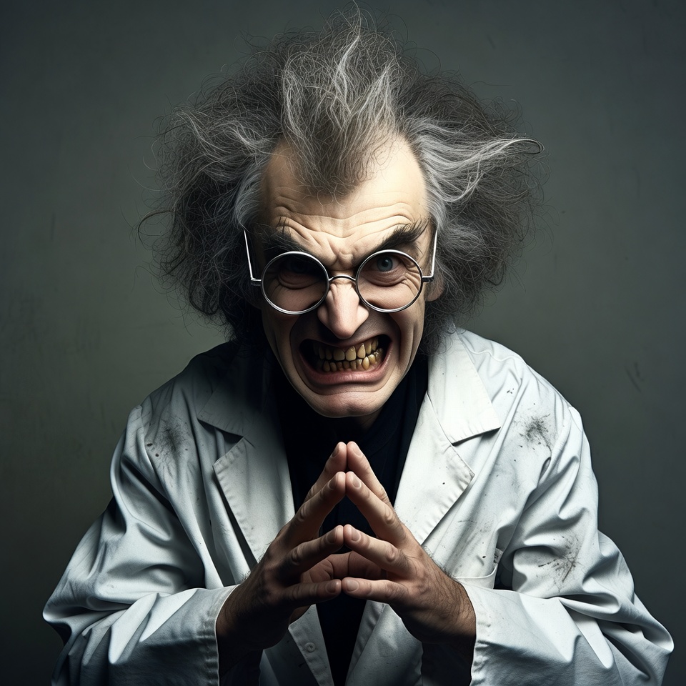 Mad Scientist with Wild Hair Mad Scientist with Wild Hair