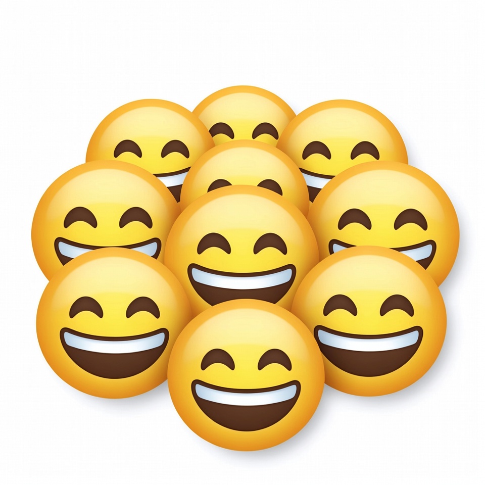 Cluster of Smiling Yellow Emojis Cluster of Smiling Yellow Emojis