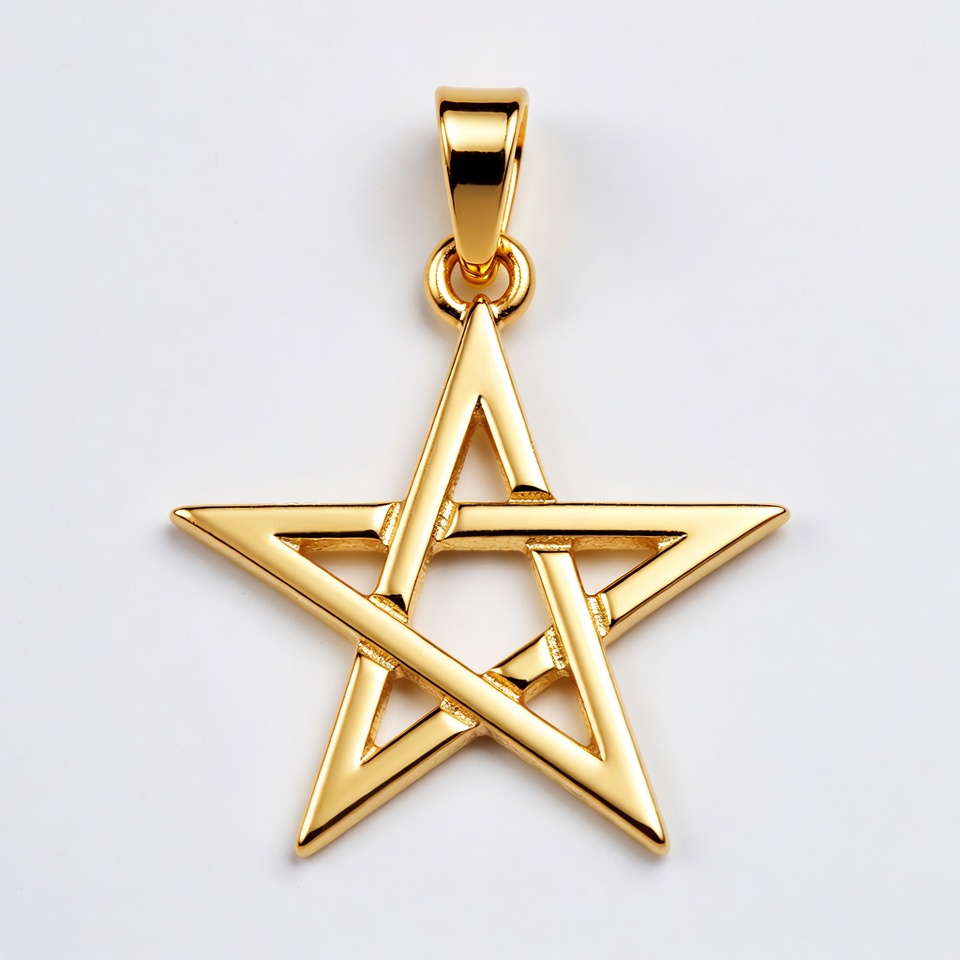 Gold Pentagram Pendant Necklace Gold Pentagram Pendant Necklace