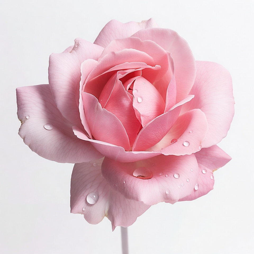 Pink Rose with Water Droplets Pink Rose with Water Droplets
