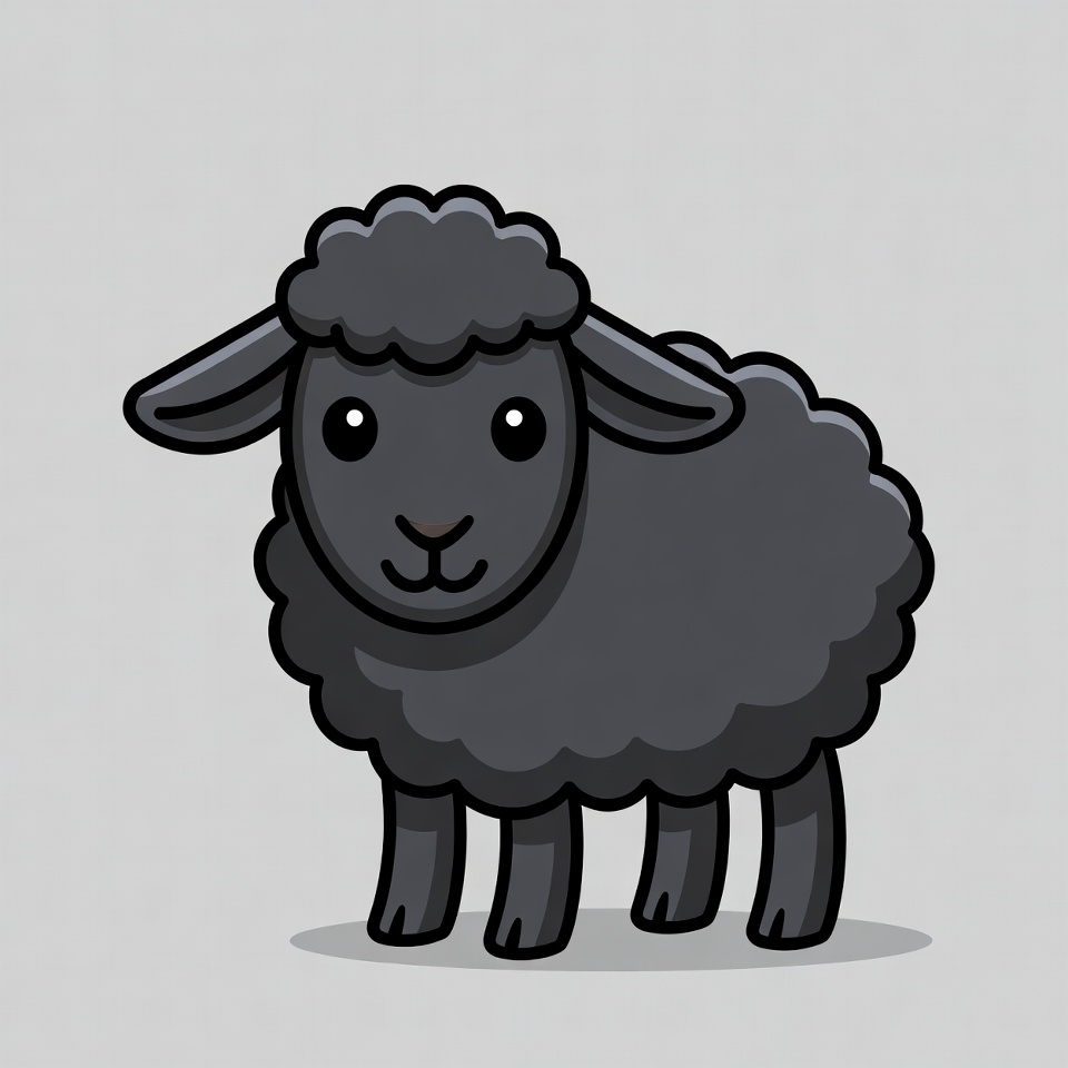Cute black sheep illustration Cute black sheep illustration