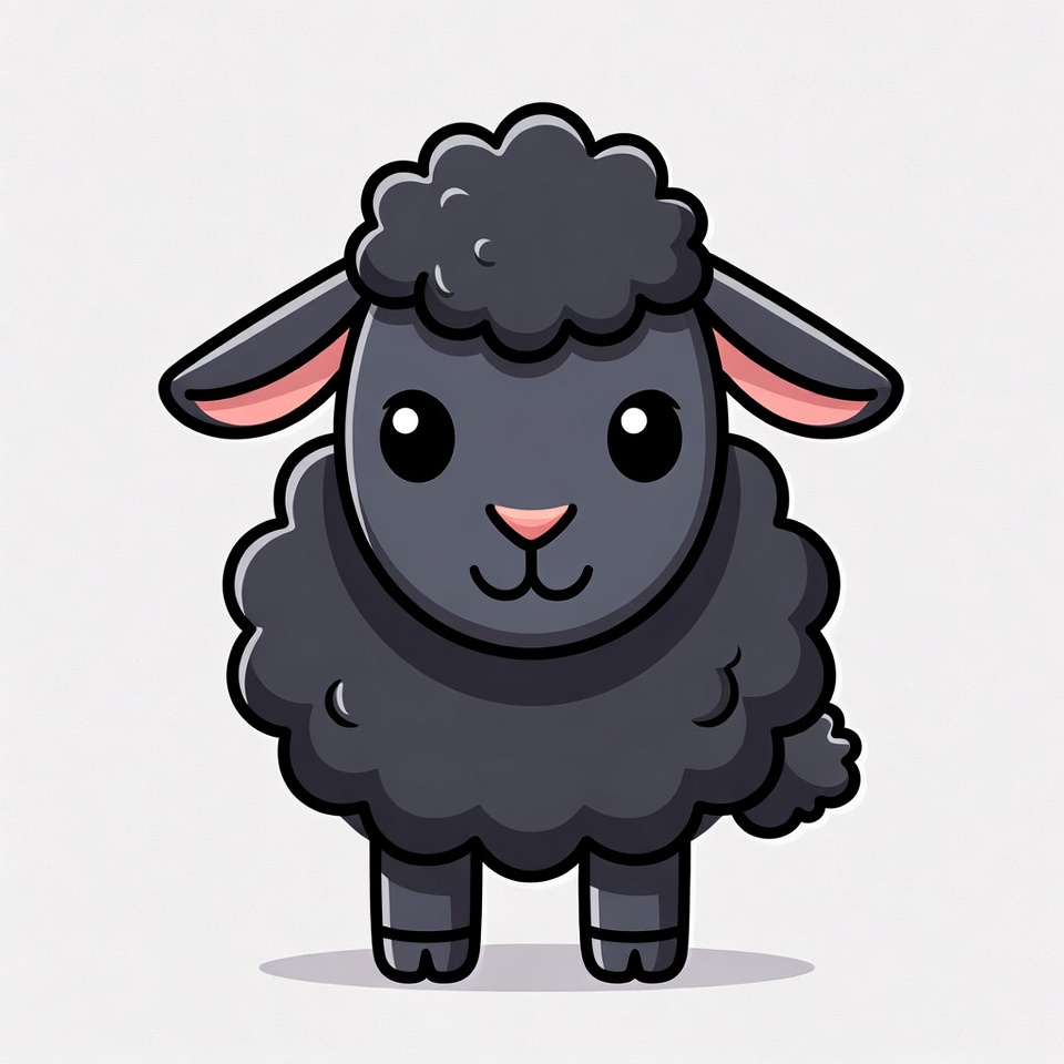 Cute black sheep illustration Cute black sheep illustration