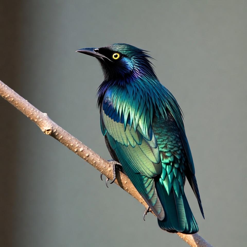 Iridescent Starling Perched on Branch Iridescent Starling Perched on Branch