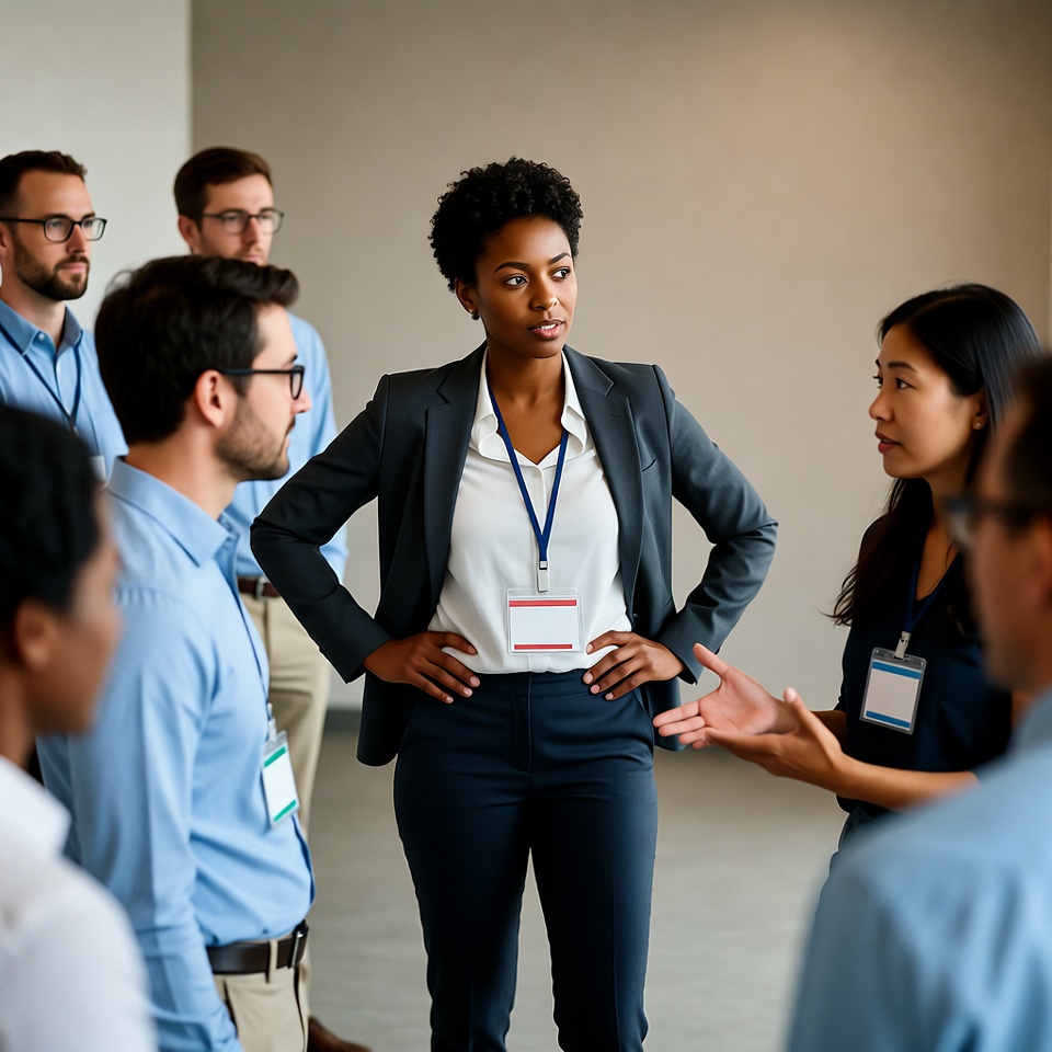 African-American woman leading business meeting African-American woman leading business meeting