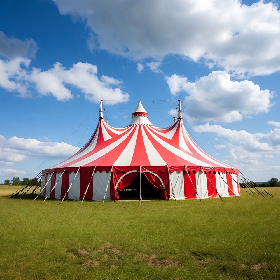 Red White Striped Circus Tent Outdoors Red White Striped Circus Tent Outdoors