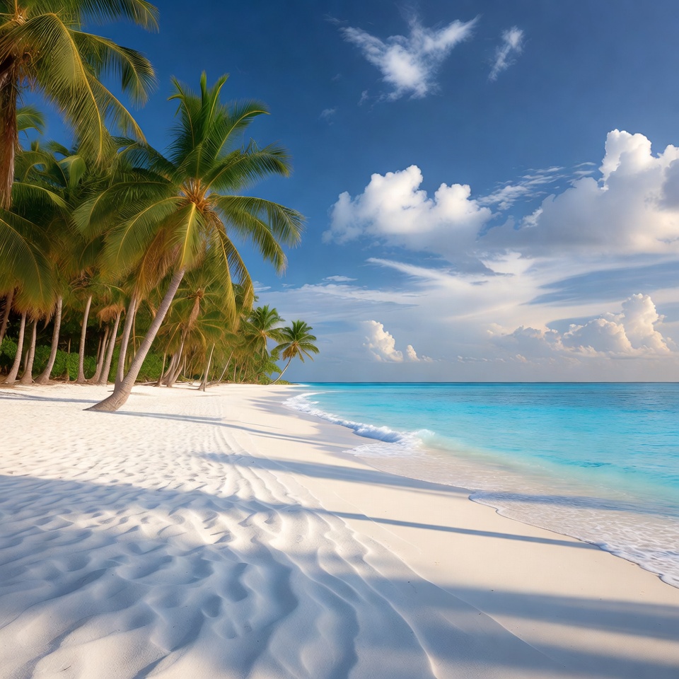 Tropical Beach with Palm Trees Tropical Beach with Palm Trees