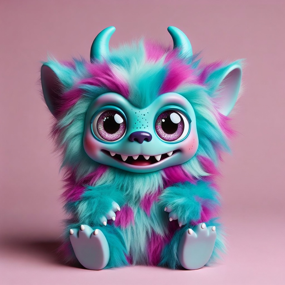 Cute fluffy blue monster toy Cute fluffy blue monster toy
