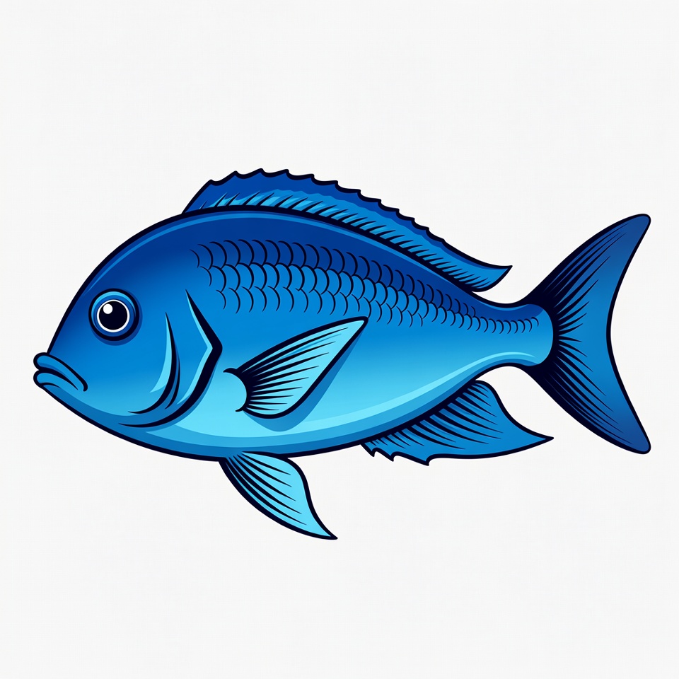 Blue Clipart Fish Illustration Blue Clipart Fish Illustration
