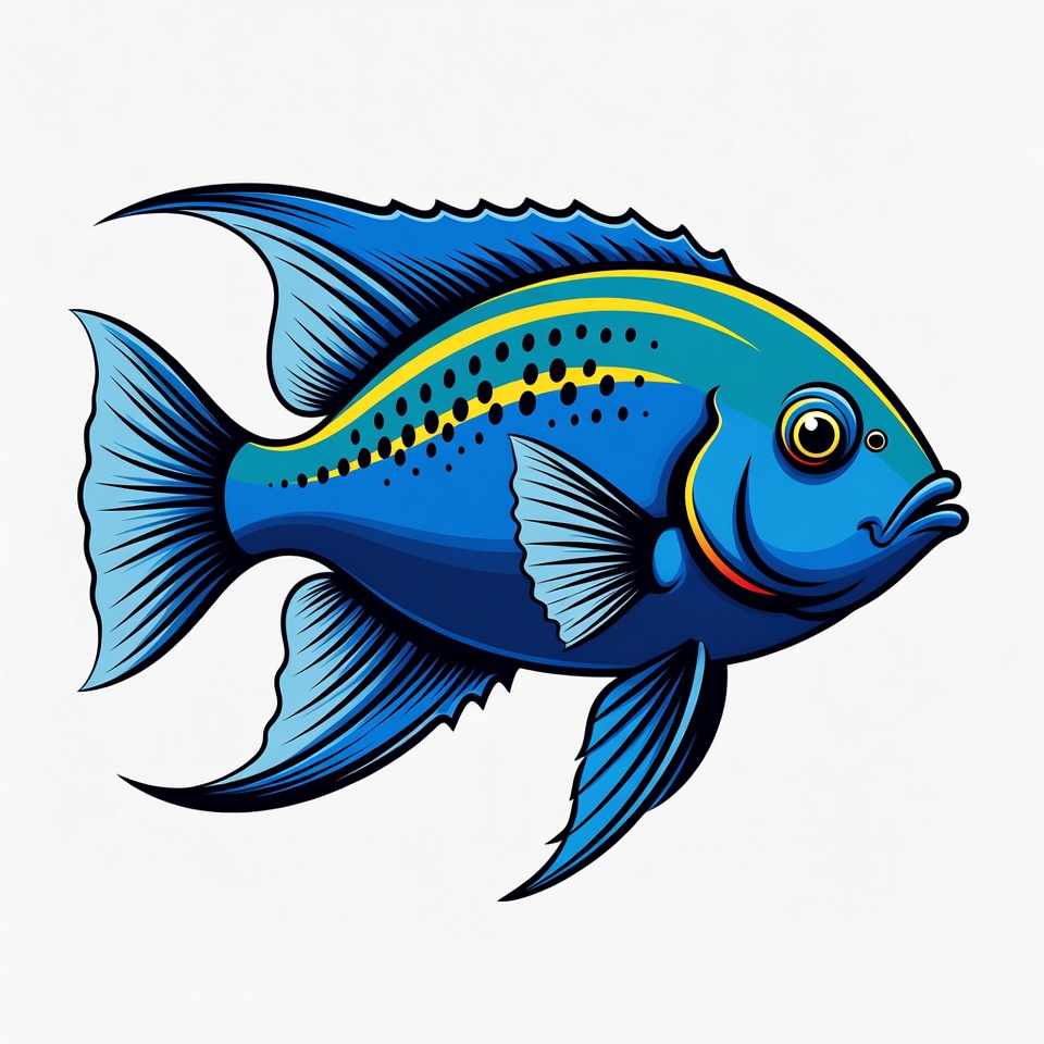Blue Angelfish illustration Blue Angelfish illustration