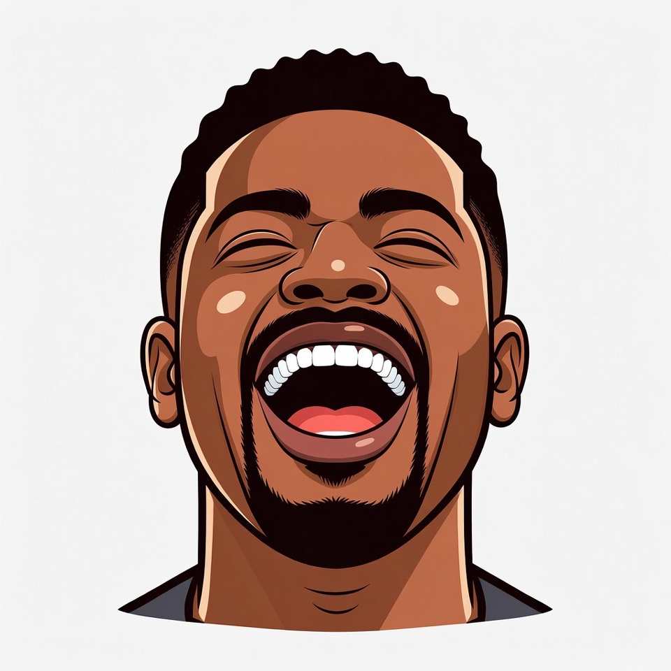 African-American man laughing illustration African-American man laughing illustration