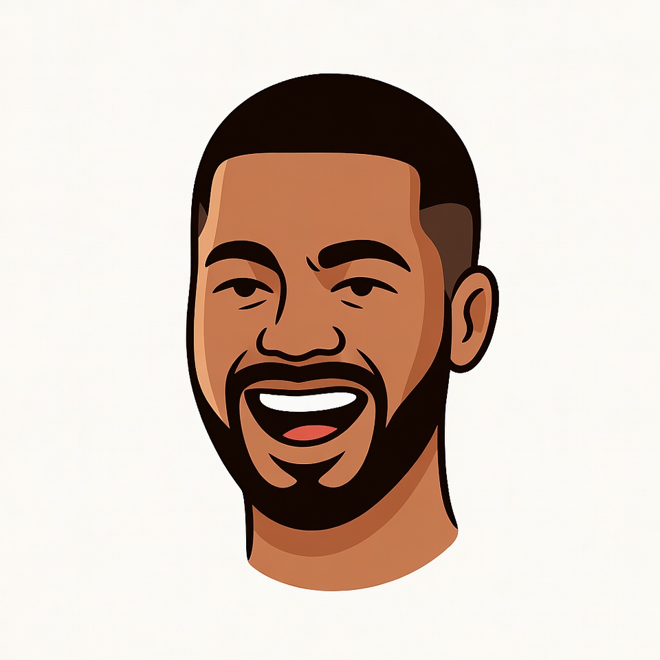 Smiling African-American man illustration Smiling African-American man illustration