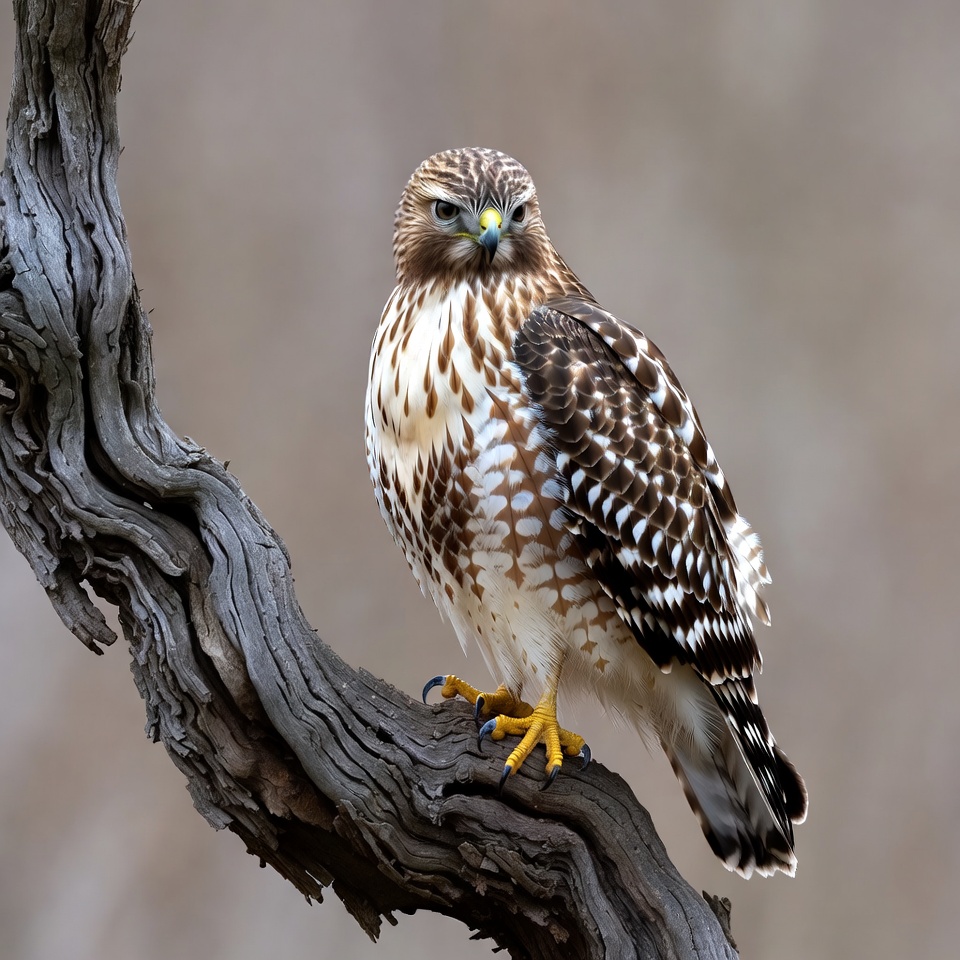 Red-tailed Hawk Perched on Branch Red-tailed Hawk Perched on Branch