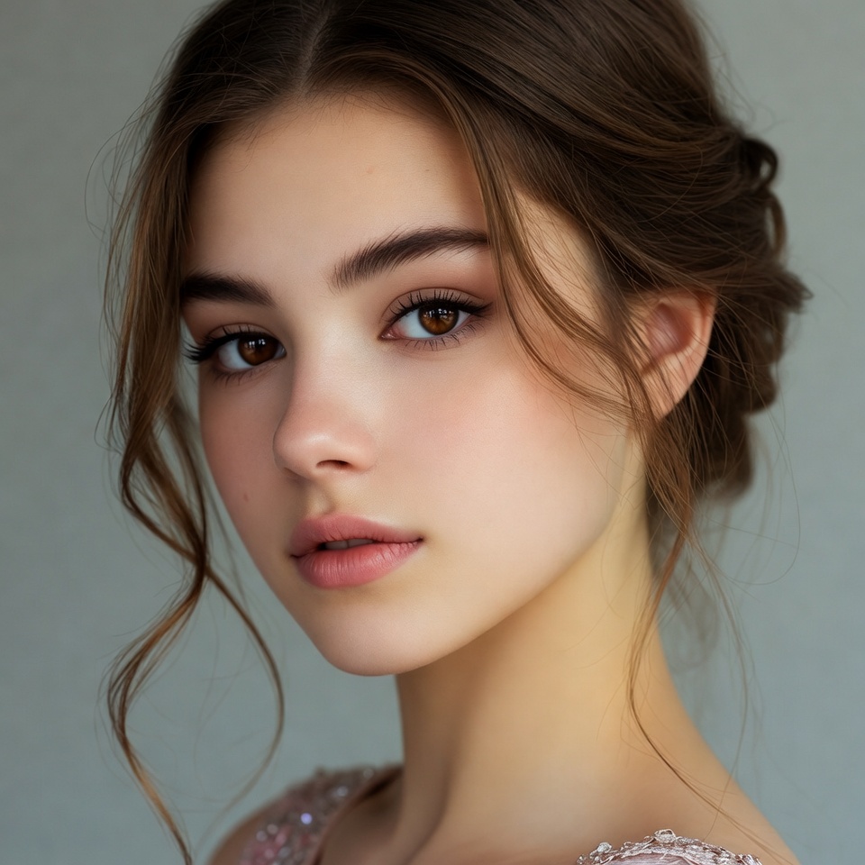 Beautiful woman with updo hairstyle Beautiful woman with updo hairstyle