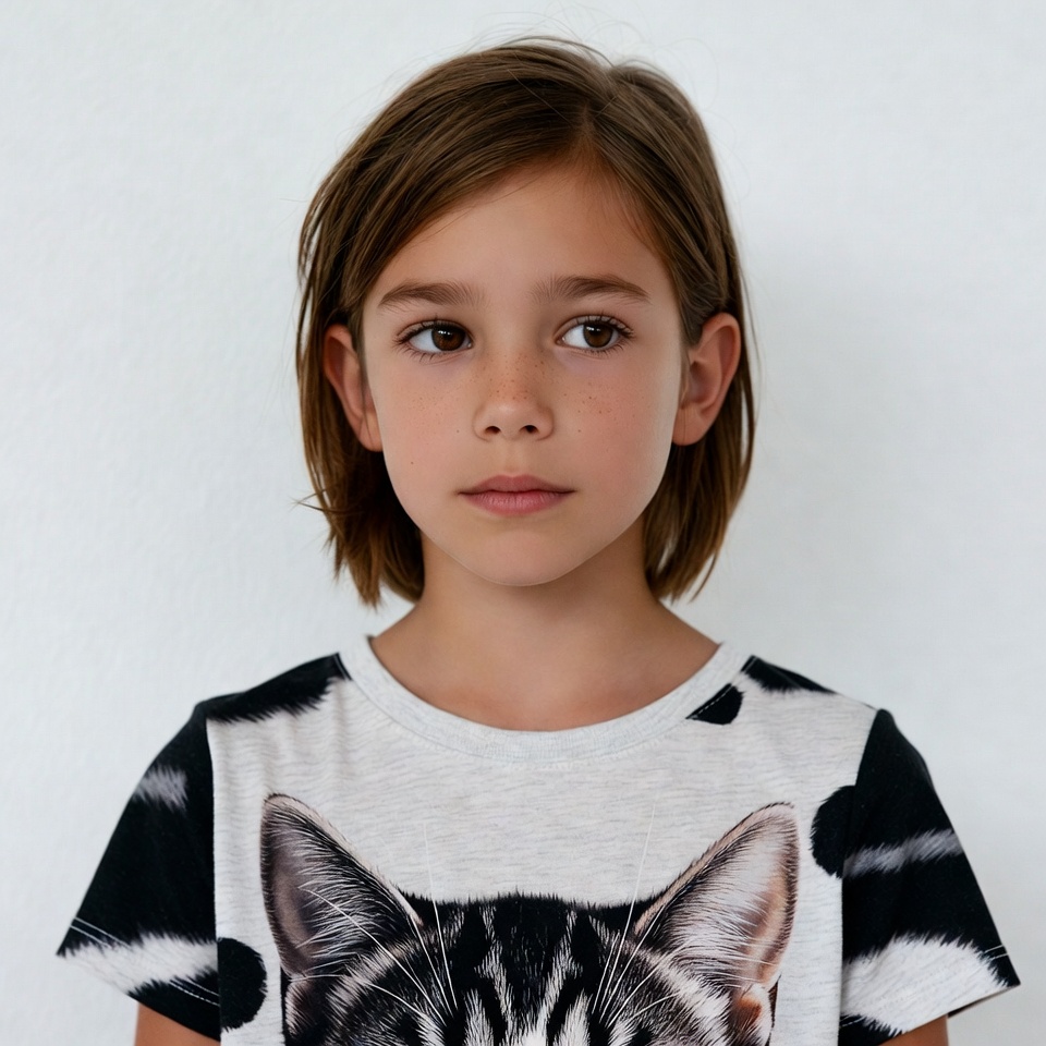 Girl wearing cat t-shirt Girl wearing cat t-shirt