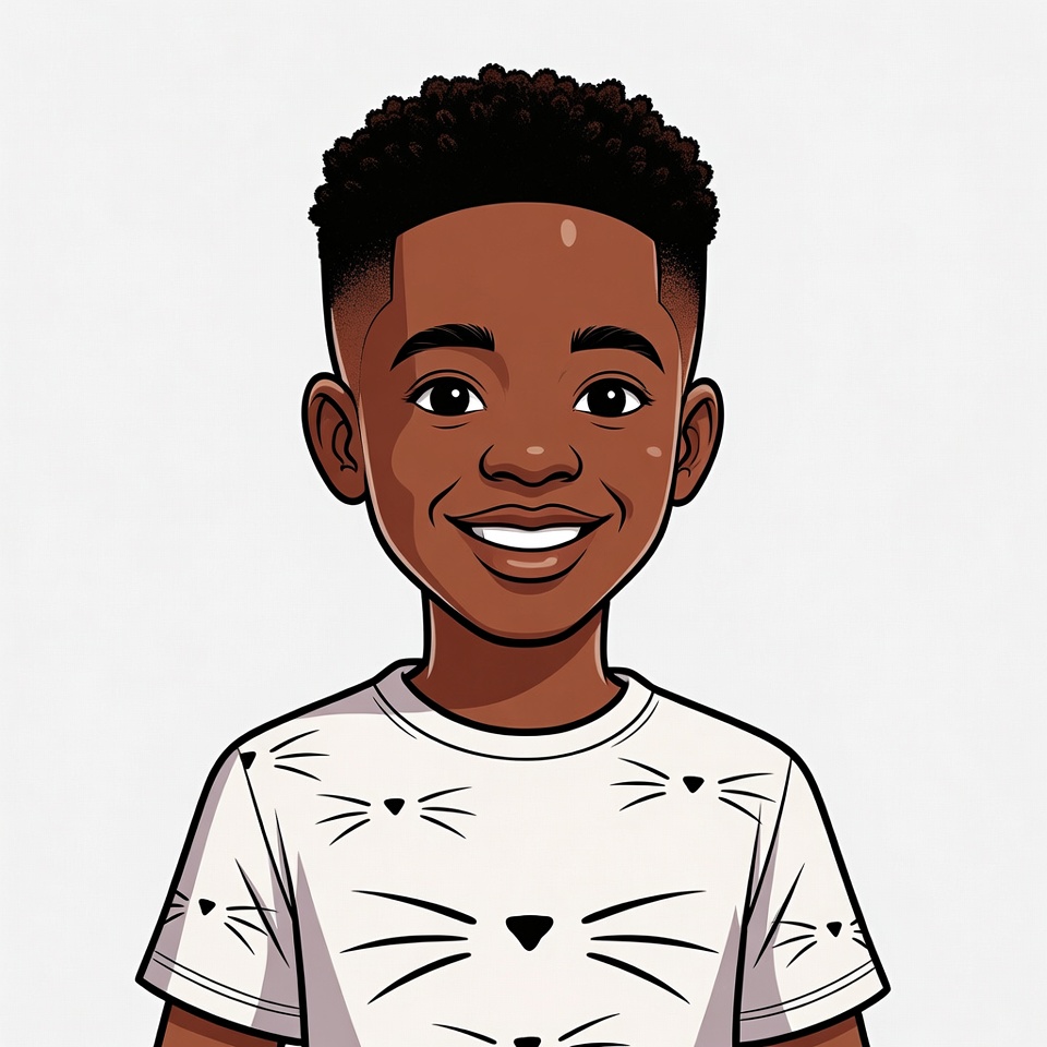 Smiling African-American boy illustration Smiling African-American boy illustration