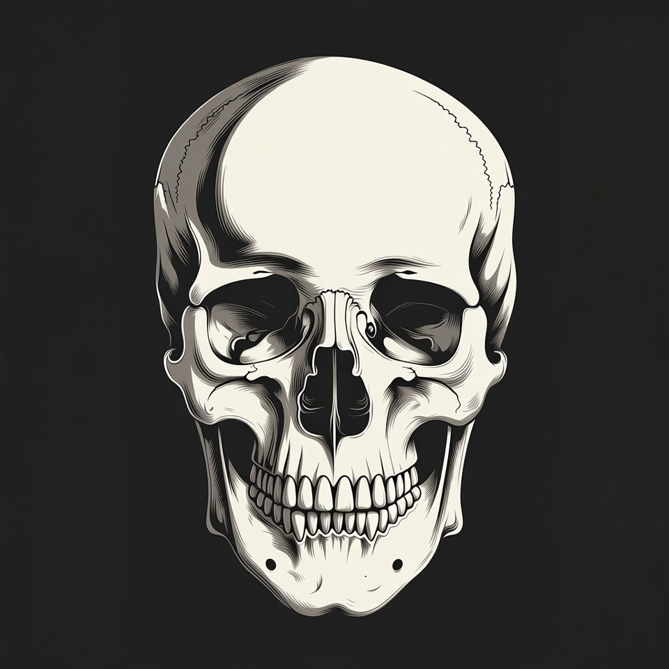 White Human Skull Illustration White Human Skull Illustration
