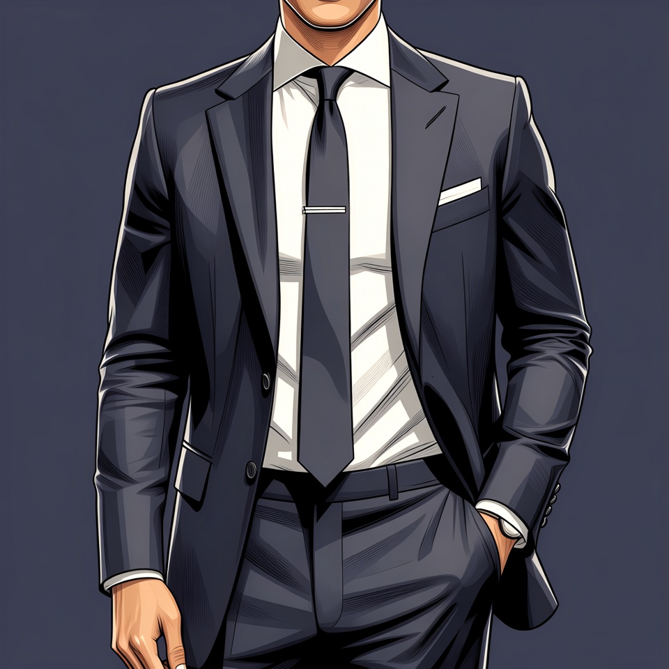 Handsome man in navy suit Handsome man in navy suit