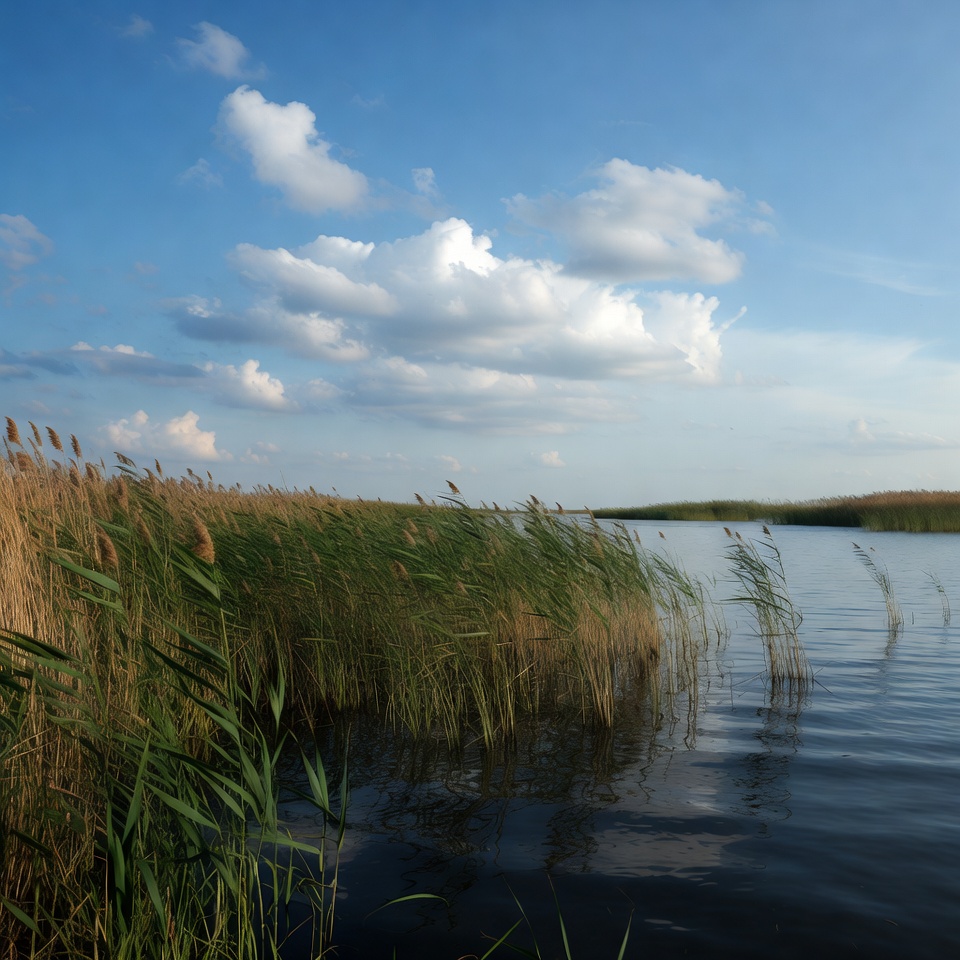 Reeds by Calm Lake Reeds by Calm Lake