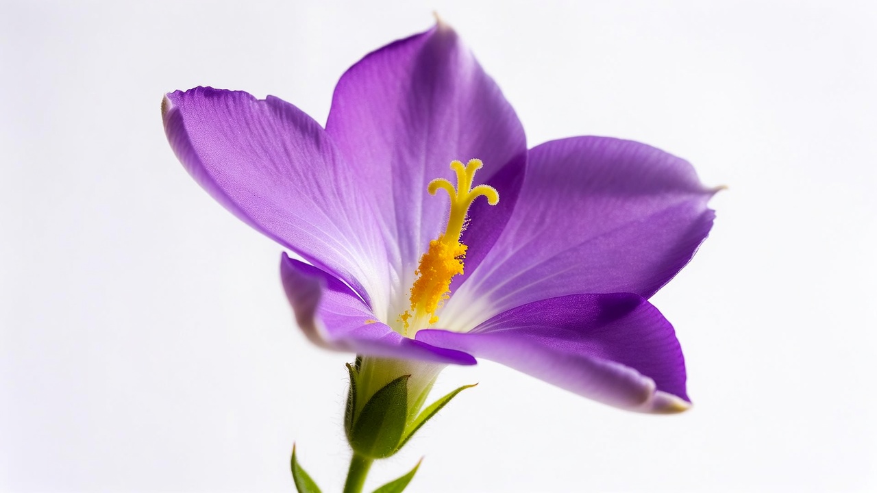 Purple flower with yellow stamen Purple flower with yellow stamen