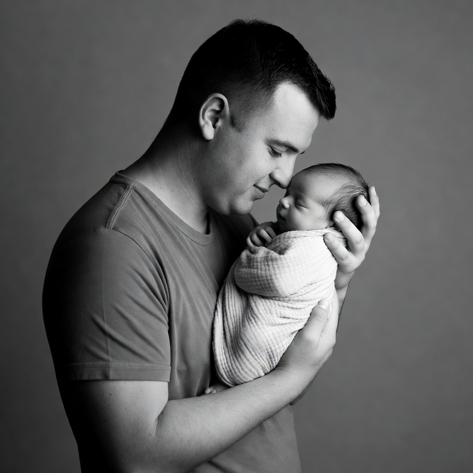 Father holding newborn baby Father holding newborn baby