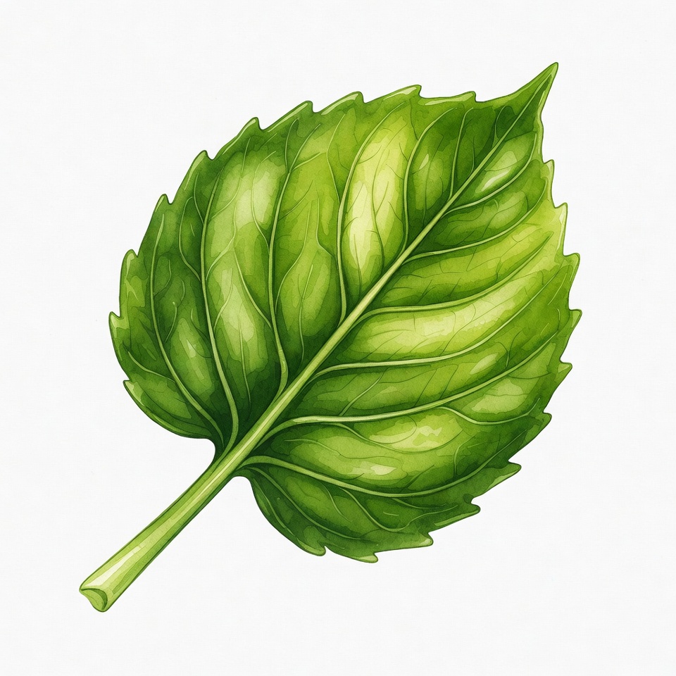 Green serrated leaf illustration Green serrated leaf illustration