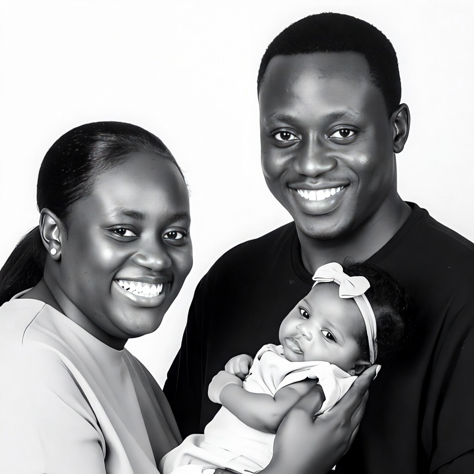 African family holding newborn baby African family holding newborn baby