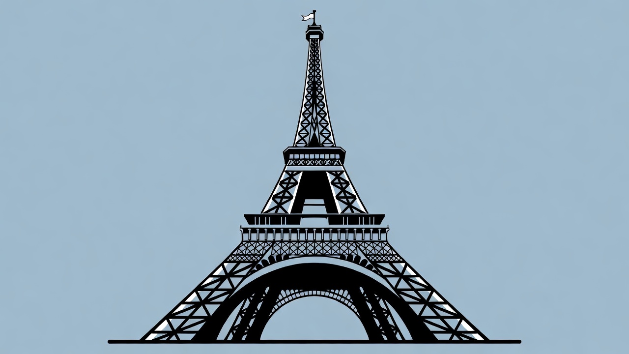 Eiffel Tower silhouette illustration Eiffel Tower silhouette illustration