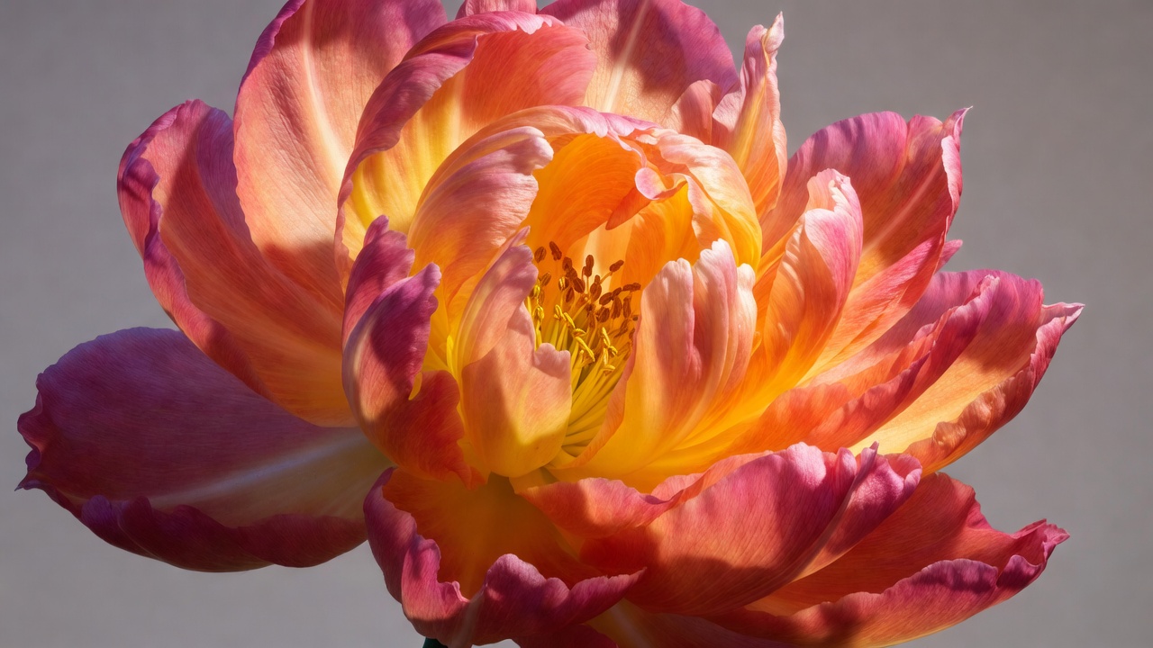 Vibrant Pink Orange Tulip Bloom Vibrant Pink Orange Tulip Bloom