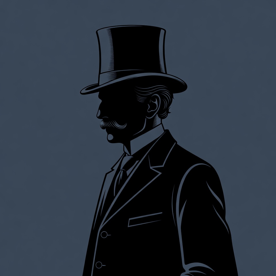 Victorian Gentleman in Tuxedo Silhouette Victorian Gentleman in Tuxedo Silhouette