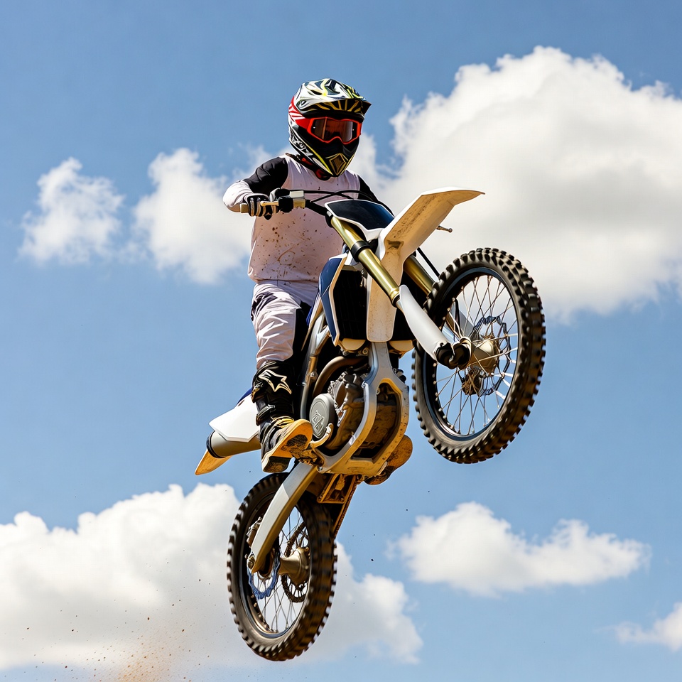 Motocross rider wheeling motorcycle Motocross rider wheeling motorcycle