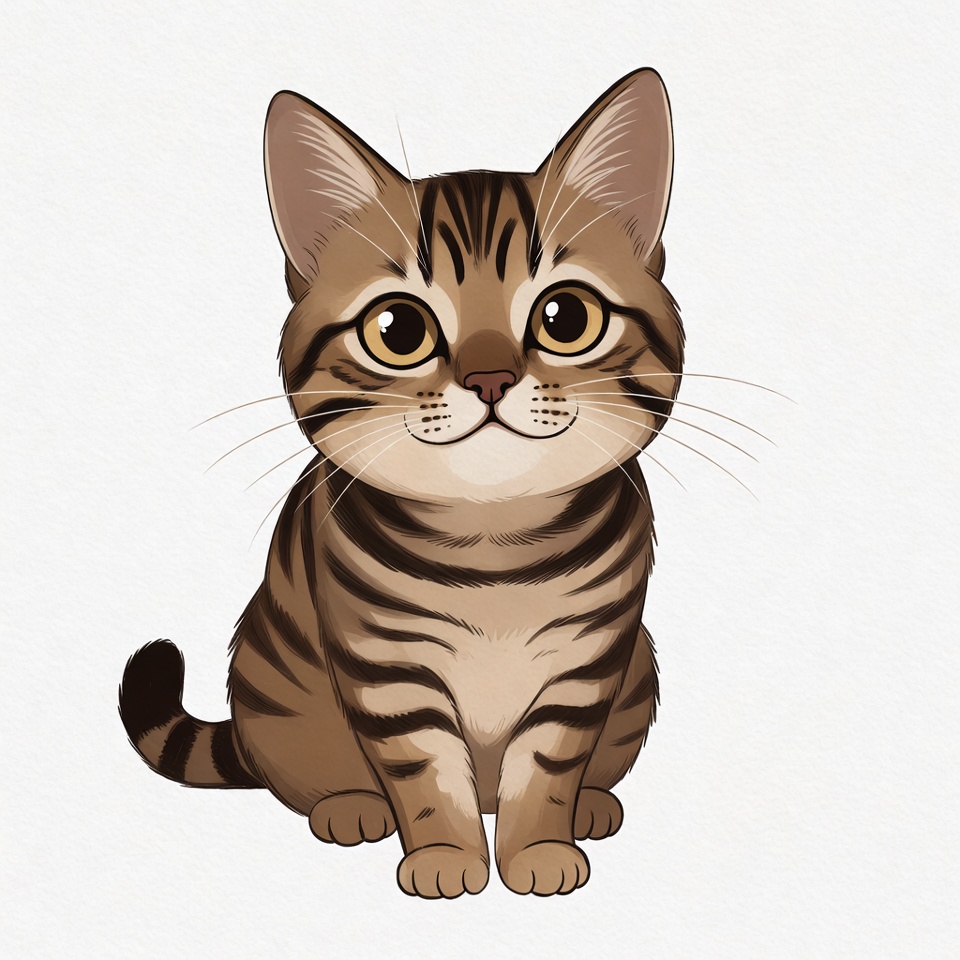 Cute tabby kitten sitting Cute tabby kitten sitting